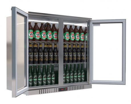 Empire Premium Double Door 208Ltr Bottle Cooler Stainless Steel Hinged Doors - CL-210H-S-EE Double Door Bottle Coolers Empire   