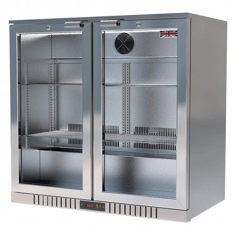 Empire Premium Double Door 208Ltr Bottle Cooler Stainless Steel Hinged Doors - CL-210H-S-EE Double Door Bottle Coolers Empire   