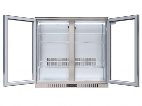 Empire Premium Double Door 208Ltr Bottle Cooler Stainless Steel Hinged Doors - CL-210H-S-EE Double Door Bottle Coolers Empire   