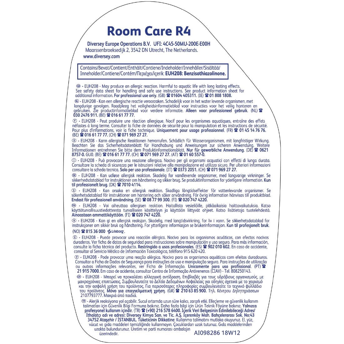 Room Care R4 Furniture Polish Ready To Use 750ml - CX810  Diversey   