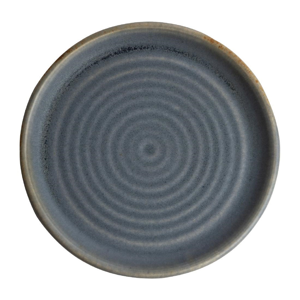 Olympia Canvas Small Rim Round Plate Blue Granite 180mm (Pack of 6) - FA302 Plates Olympia