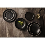 Olympia Canvas Small Rim Round Plate Delhi Black 180mm (Pack of 6) - FA316 Plates Olympia