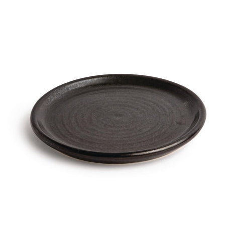 Olympia Canvas Small Rim Round Plate Delhi Black 180mm (Pack of 6) - FA316 Plates Olympia