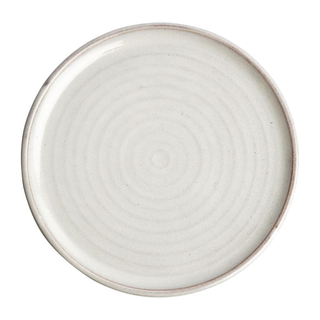 Olympia Canvas Small Rim Round Plate Murano White 265mm (Pack of 6) - FA331 Plates Olympia