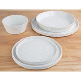 Olympia Cavolo Flat Round Bowls White Speckle 220mm (Pack of 4) - FD901 Bowls Olympia