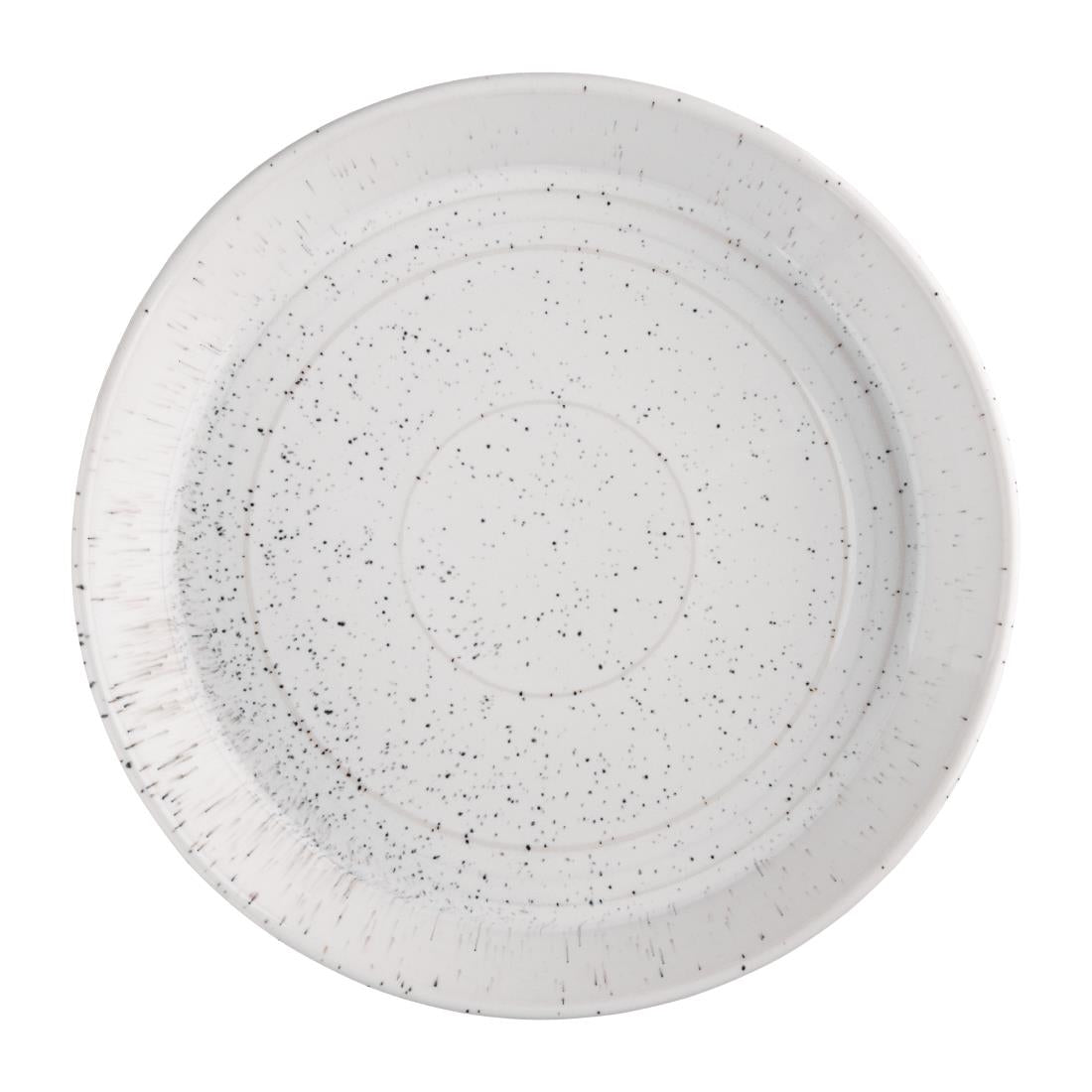 Olympia Cavolo Flat Round Bowls White Speckle 220mm (Pack of 4) - FD901 Bowls Olympia