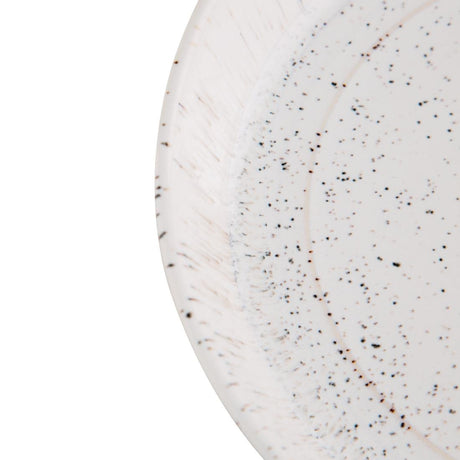 Olympia Cavolo Flat Round Bowls White Speckle 220mm (Pack of 4) - FD901 Bowls Olympia