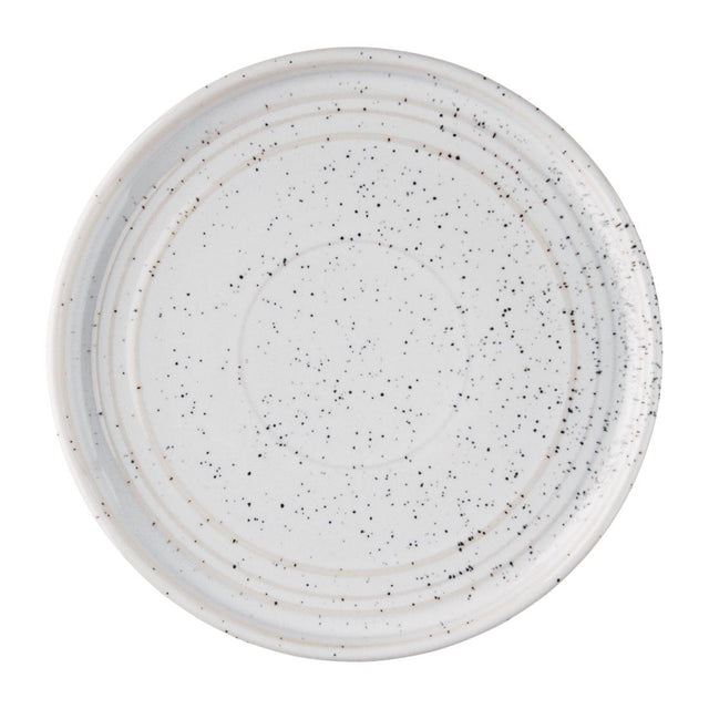 Olympia Cavolo Flat Round Plates White Speckle 180mm (Pack of 6) - FD902 Plates Olympia