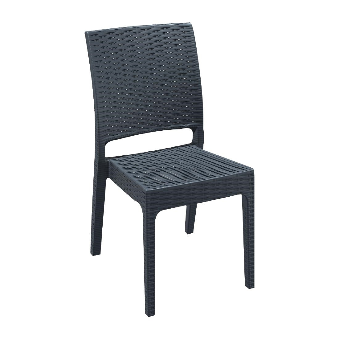 Florida Side Chair Dark Grey (Pack of 2) - FS444 Rattan & Wicker Effect Chairs Everyday   