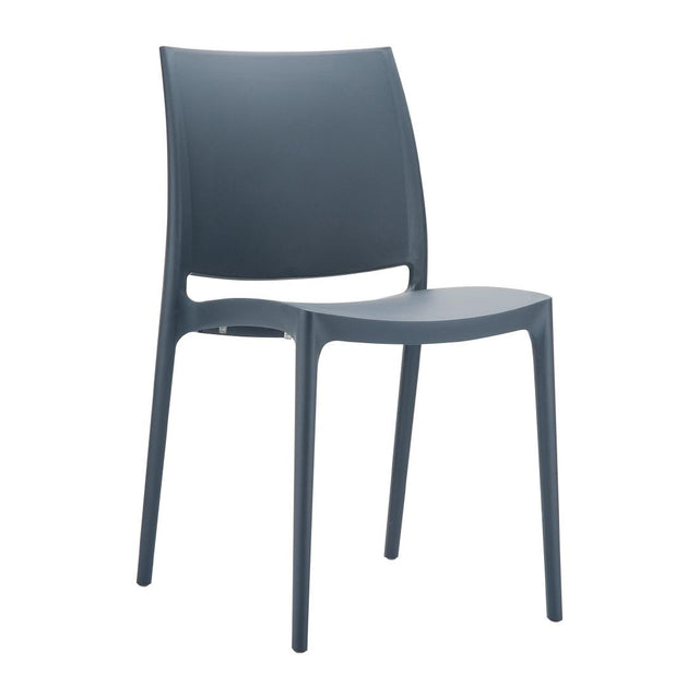 Maya Side Chair Dark Grey - FS555 Plastic Chairs Everyday   