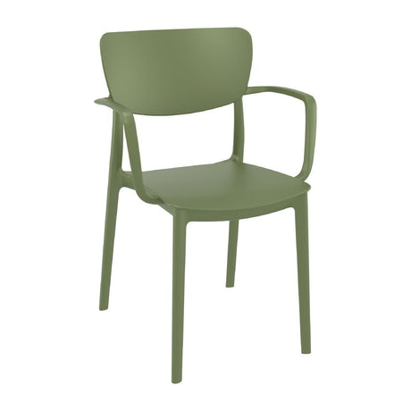 Lisa Arm Chair Olive Green - FS559 Plastic Chairs Everyday   