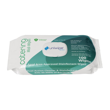 Uniwipe Catering Sanitising Midi-Wipes (Pack 100) - FS701  Uniwipe   