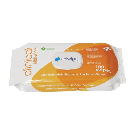 Uniwipe Clinical Disinfectant Midi-Wipes (Pack 100) - FS703  Uniwipe   