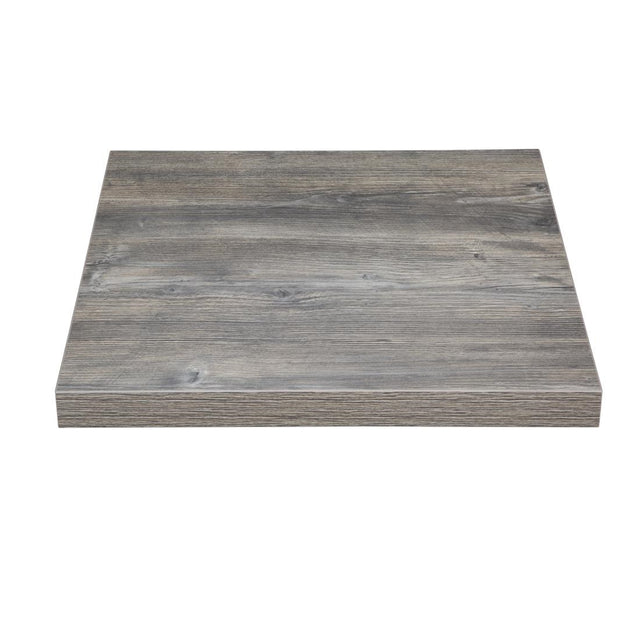 Bolero Pre-Drilled Square Melamine Table Top Ash Grey 600mm - FT290 Wood Effect Table Tops Bolero   