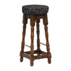 Classic Rubber Wood High Bar Stool with Black Diamond Seat (Pack of 2) - FT401 Faux Leather Bar Stools Everyday   