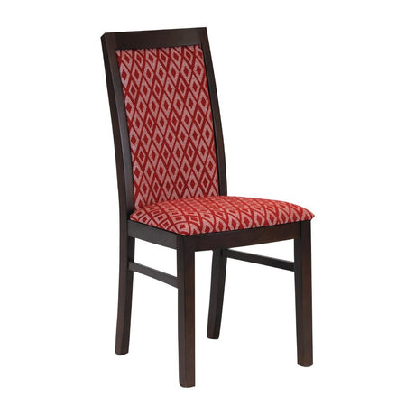 Brooklyn Padded Back Dark Walnut Dining Chair with Red Diamond Padded Seat and Back (Pack of 2) - FT412 Upholstered Dining Chairs Everyday   