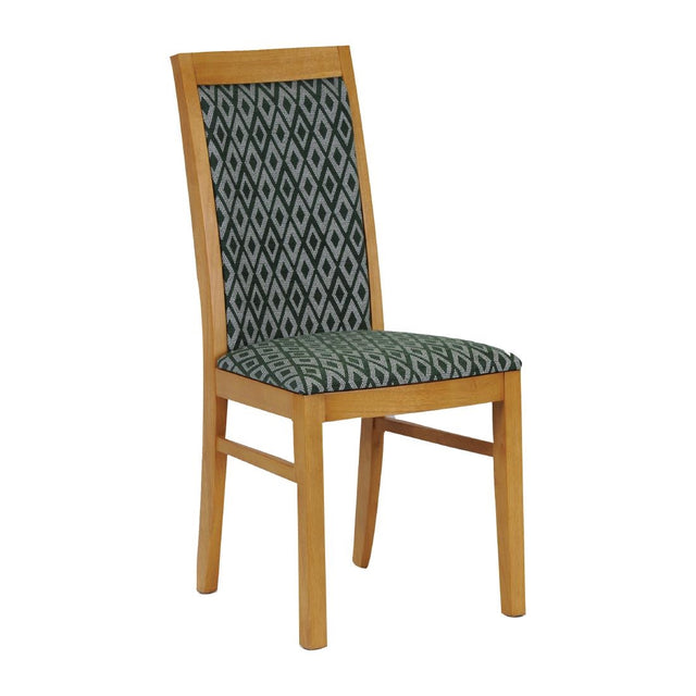 Brooklyn Padded Back Soft Oak Dining Chair with Green Diamond Padded Seat and Back (Pack of 2) - FT419 Upholstered Dining Chairs Everyday   