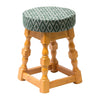 Classic Soft Oak Low Bar Stool with Green Diamond Seat (Pack of 2) - FT470 Faux Leather Bar Stools Everyday   