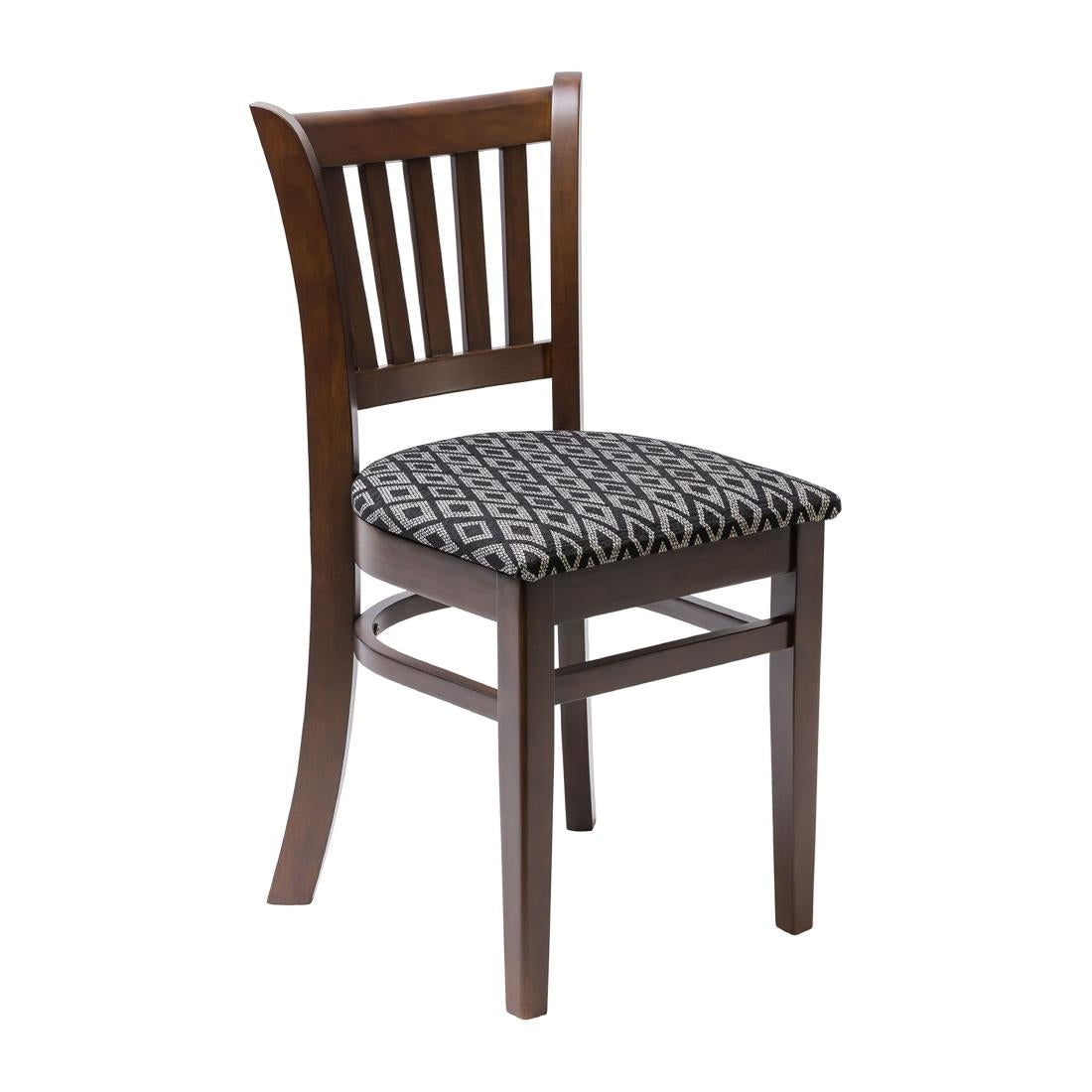 Manhattan Dark Walnut Dining Chair with Black Diamond Padded Seat (Pack of 2) - FT472 Upholstered Dining Chairs Everyday   