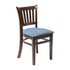 Manhattan Dark Walnut Dining Chair with Blue Diamond Padded Seat (Pack of 2) - FT473 Upholstered Dining Chairs Everyday   