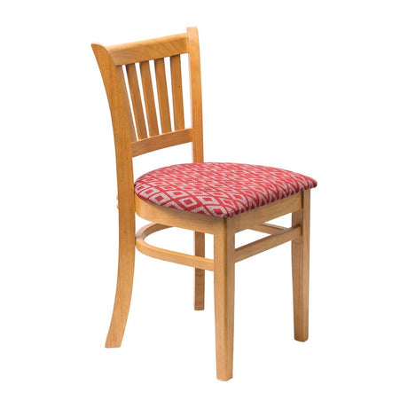 Manhattan Soft Oak Dining Chair with Red Diamond Padded Seat (Pack of 2) - FT475 Upholstered Dining Chairs Everyday   