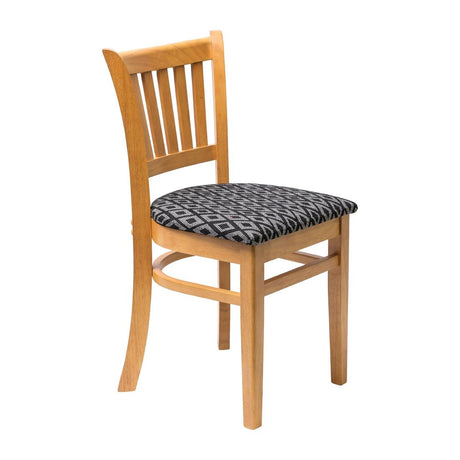 Manhattan Soft Oak Dining Chair with Black Diamond Padded Seat (Pack of 2) - FT476 Upholstered Dining Chairs Everyday   