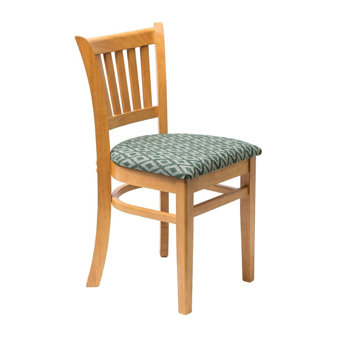 Manhattan Soft Oak Dining Chair with Green Diamond Padded Seat (Pack of 2) - FT478 Upholstered Dining Chairs Everyday   