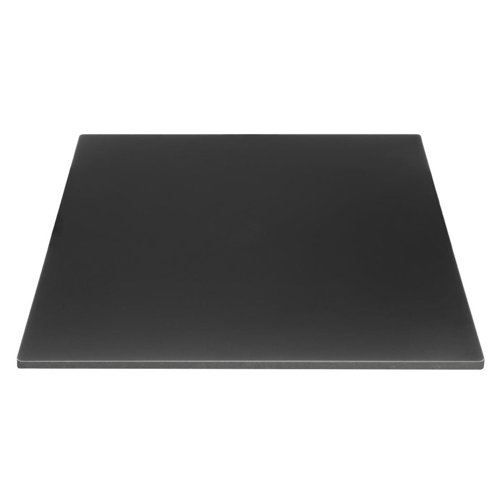 Bolero Matte Black Square Outdoor Table Top 700mm - FU530 Solid Colour Table Tops Bolero   