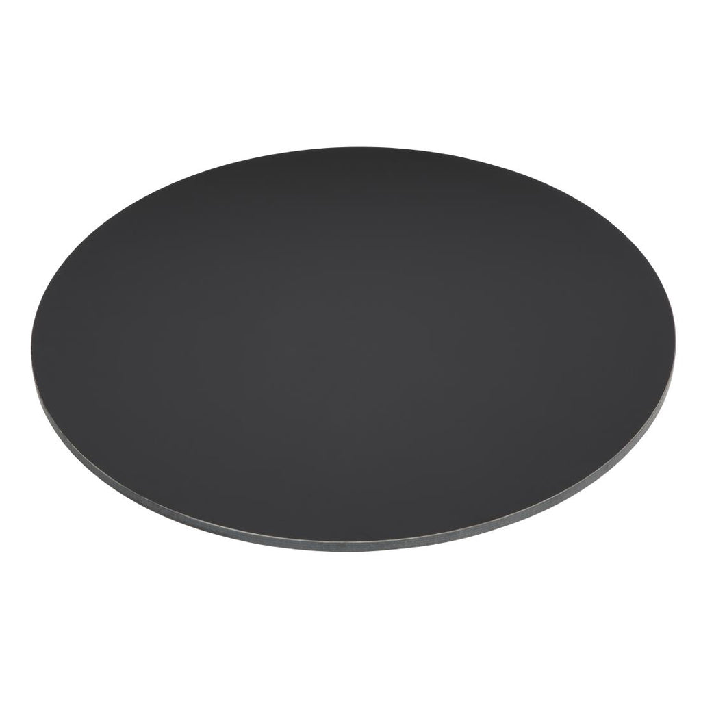 Bolero Matte Black Round Outdoor Table Top 600mm - FU531 Solid Colour Table Tops Bolero   