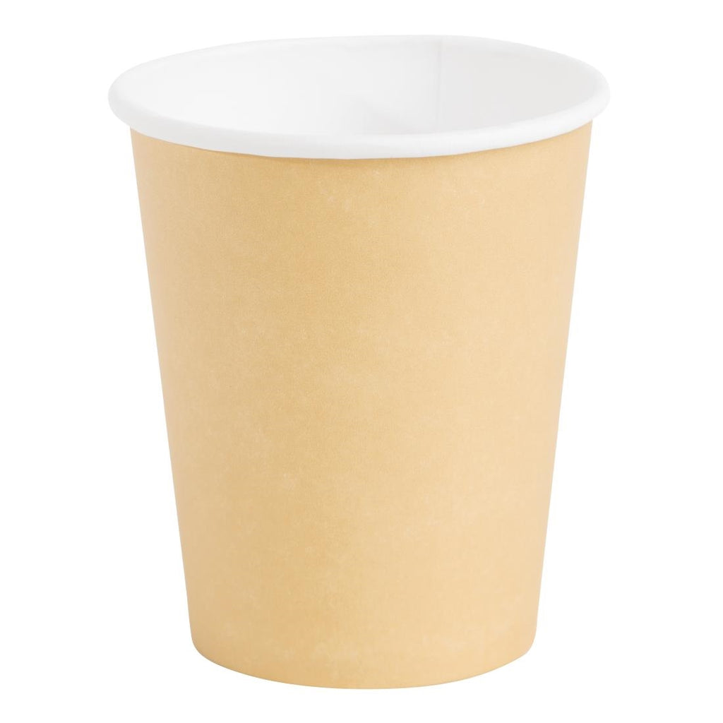 Fiesta Recyclable Coffee Cups Single Wall Kraft 225ml / 8oz (Pack of 1000) - GF030 Disposable Cups Fiesta   