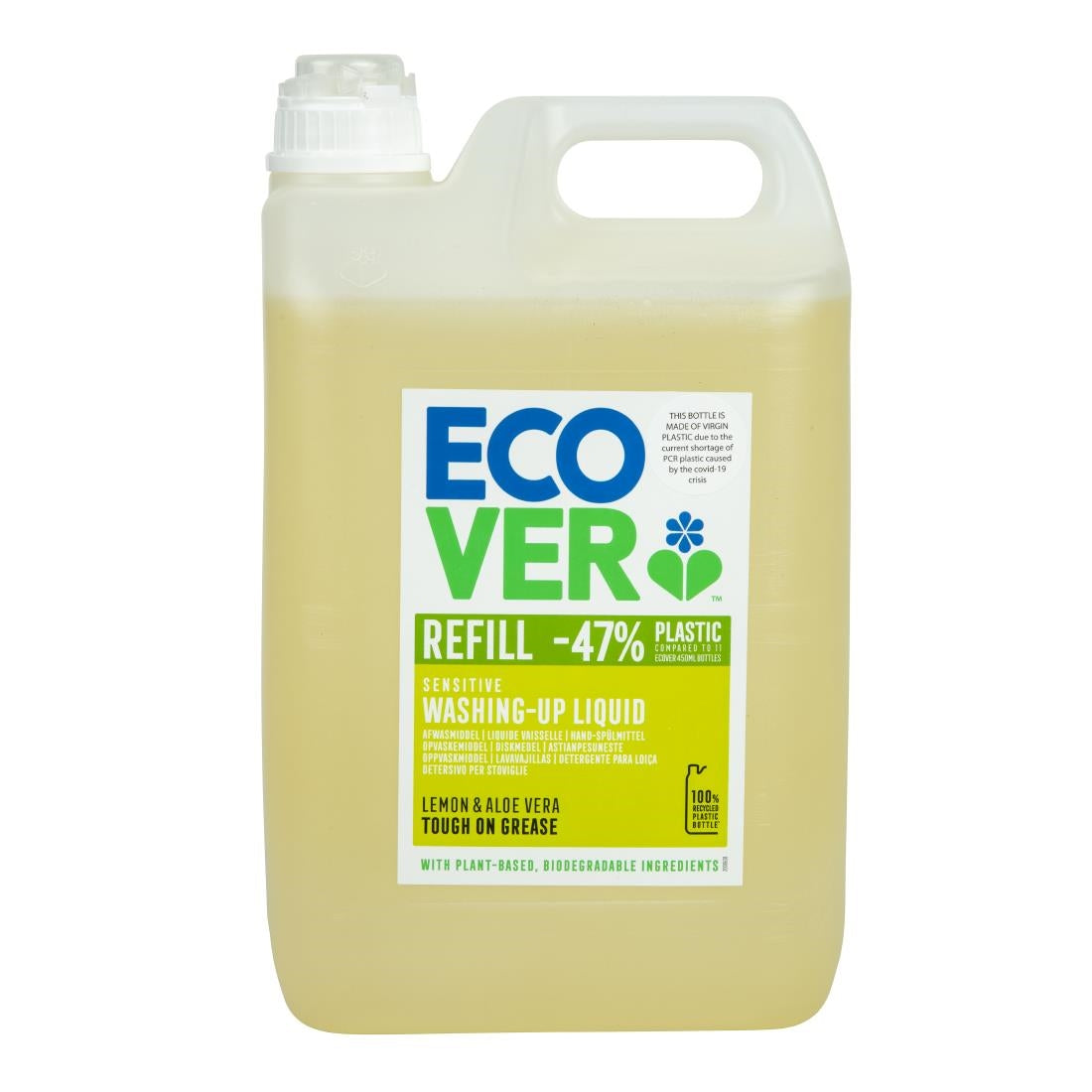 Ecover Lemon and Aloe Vera Washing Up Liquid Concentrate 5Ltr - GG203  Ecover   