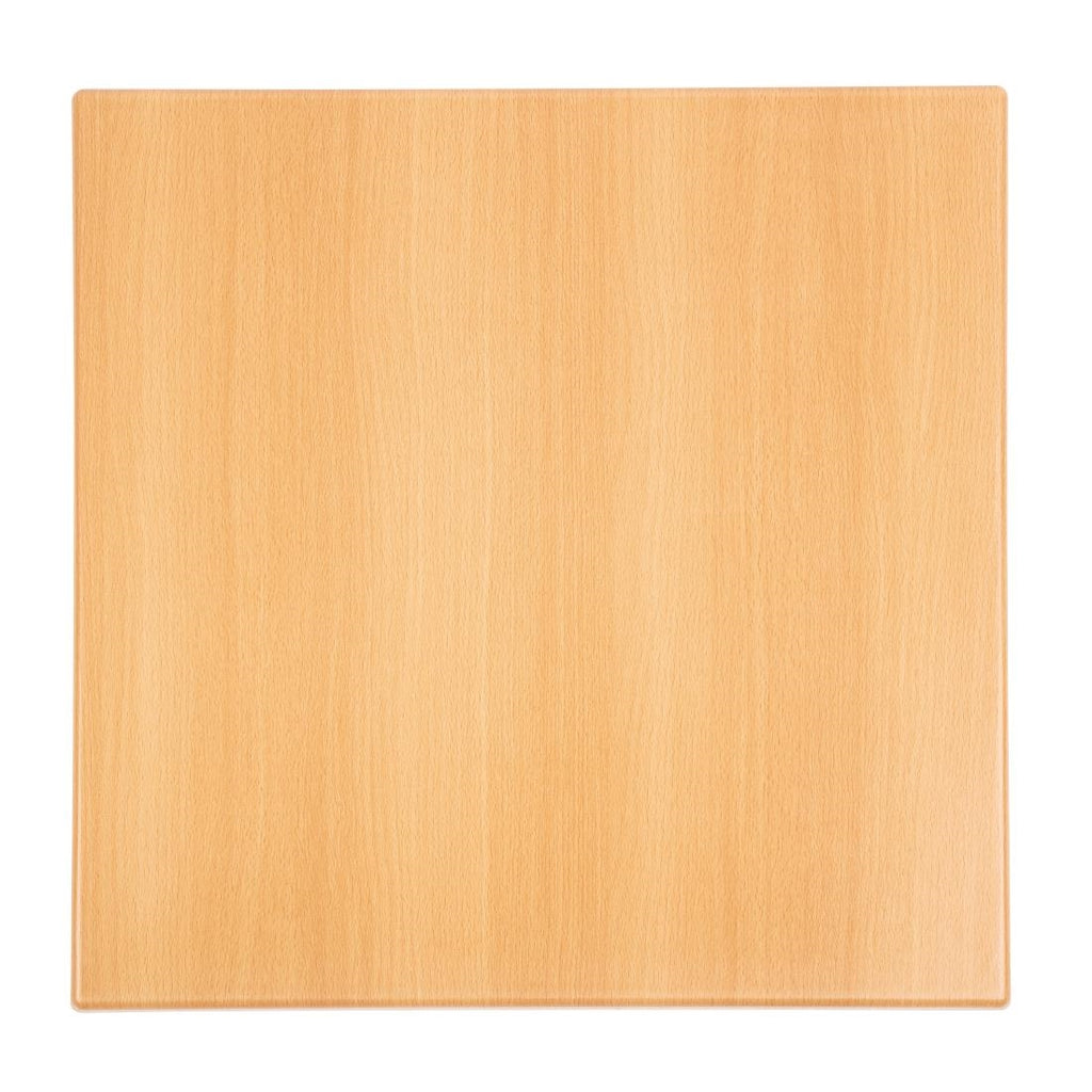 Bolero Pre-drilled Square Tabletop Beech Effect 600mm - GG634 Wood Effect Table Tops Bolero   