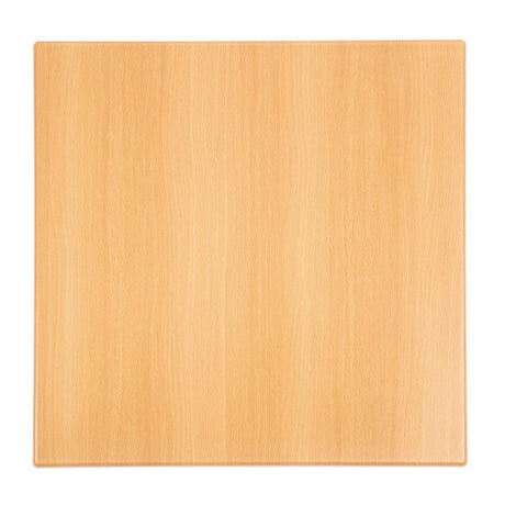 Bolero Pre-drilled Square Tabletop Beech Effect 600mm - GG634 Wood Effect Table Tops Bolero   