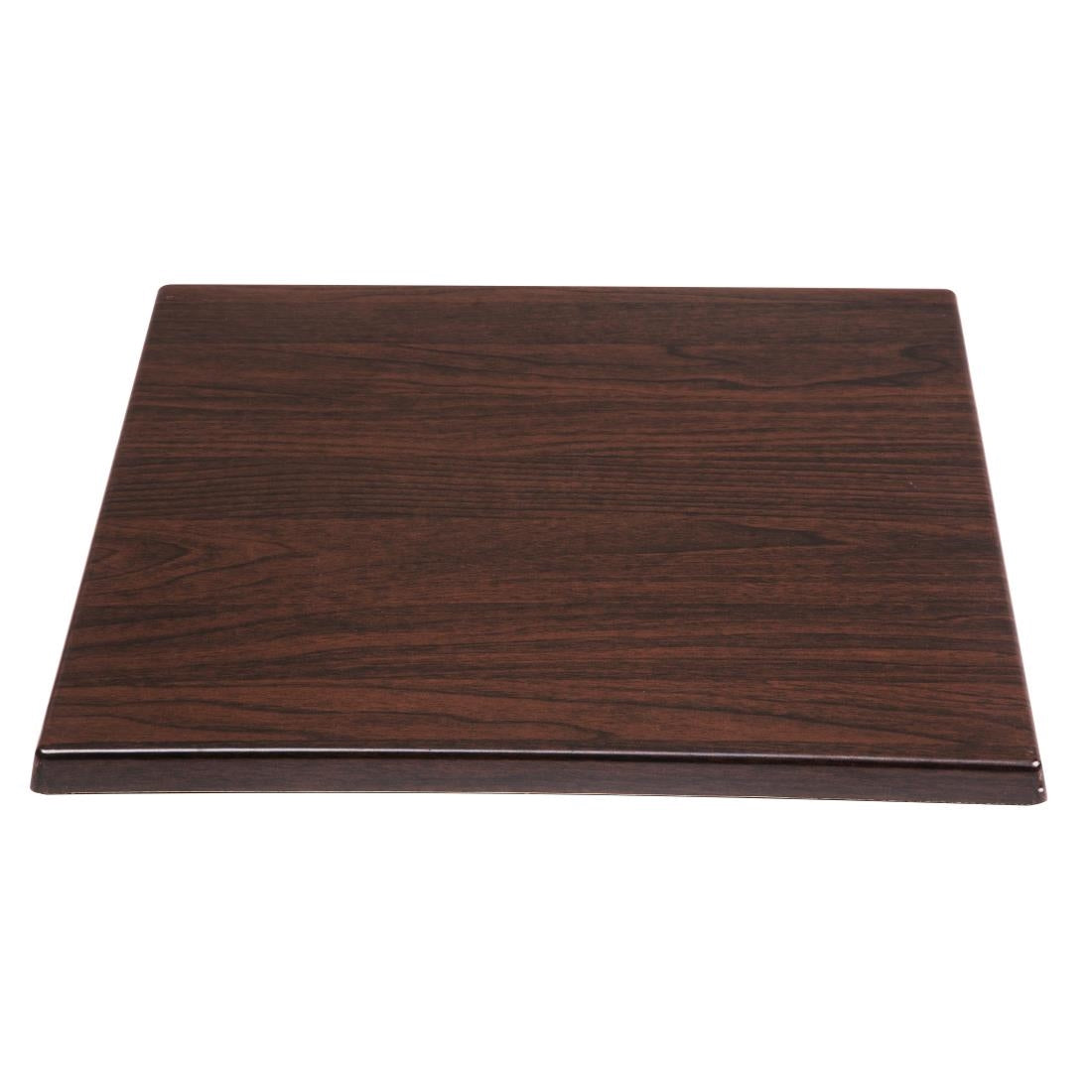 Bolero Pre-drilled Square Tabletop Dark Brown 600mm - GG635 Wood Effect Table Tops Bolero   