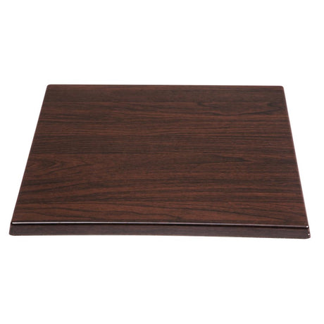 Bolero Pre-drilled Square Tabletop Dark Brown 600mm - GG635 Wood Effect Table Tops Bolero   