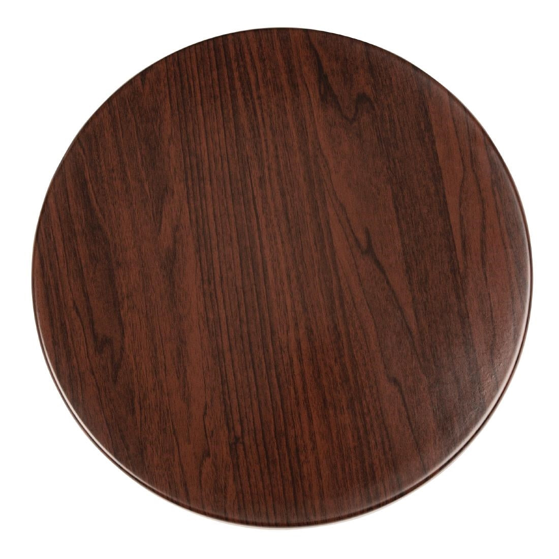 Bolero Pre-drilled Round Table Top Dark Brown 600mm - GG643 Wood Effect Table Tops Bolero   