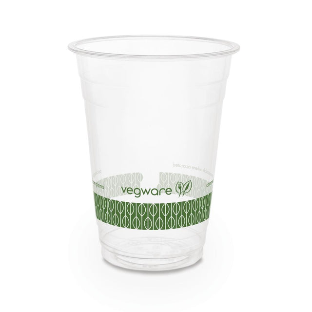 Vegware Compostable PLA Cold Cup 96-Series 16oz (Pack of 1000) - HS966 Disposable Glasses Vegware   