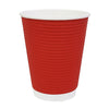 Fiesta Recyclable Coffee Cups Ripple Wall Red 340ml / 12oz (Pack of 25) - GP425 Disposable Cups Fiesta   