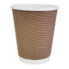 Fiesta Recyclable Coffee Cups Ripple Wall Kraft 225ml / 8oz (Pack of 25) - GP443 Disposable Cups Fiesta   