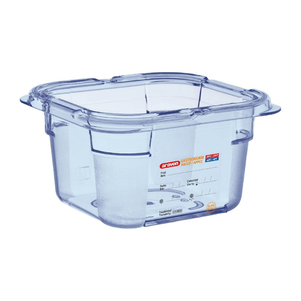 Araven ABS Food Storage Container Blue GN 1/6 100mm - GP571  Araven   