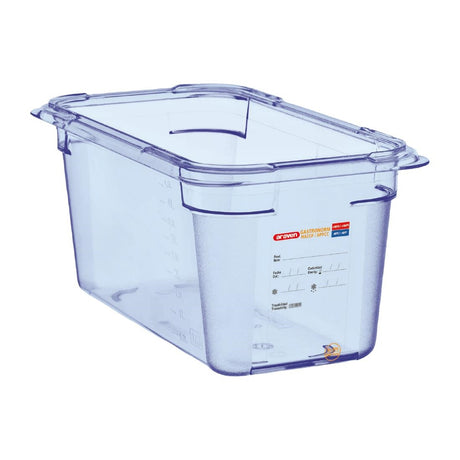 Araven ABS Food Storage Container Blue GN 1/4 150mm - GP576  Araven   