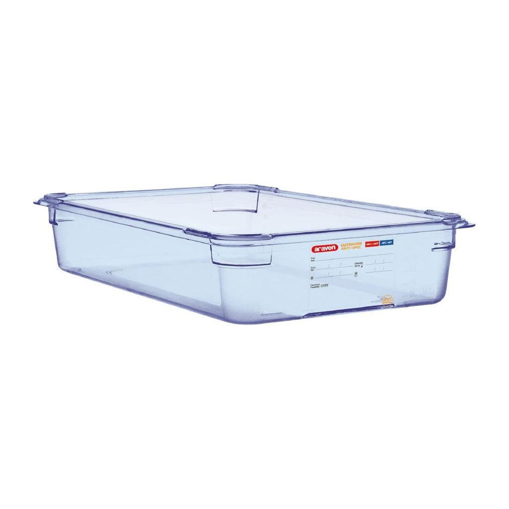 Araven ABS Food Storage Container Blue GN 1/1 100mm - GP589  Araven   