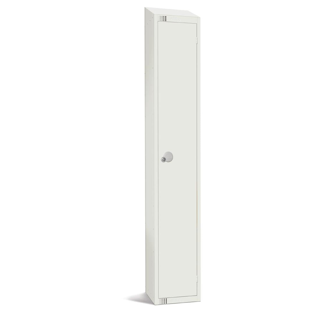 Elite Single Door Padlock Locker with Sloping Top White - GR302-PS Steel Lockers 300mm Deep Elite Lockers   