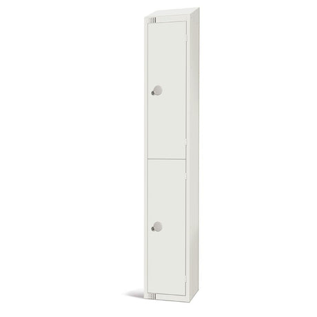 Elite Double Door Camlock Locker with Sloping Top White - GR310-CS Steel Lockers 450mm Deep Elite Lockers   