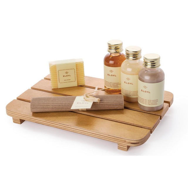 Hotel Complimentary Bolero Wooden Slatted Amenities Tray 180mm (Single) - GR388  Bolero   