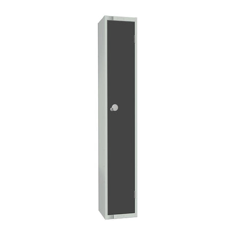 Elite Single Door Camlock Locker Graphite Grey - GR677-C Steel Lockers 300mm Deep Elite Lockers   