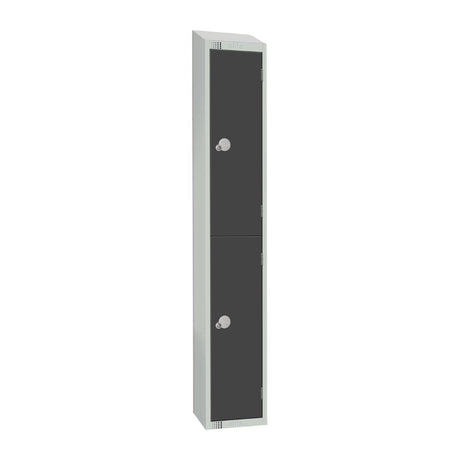 Elite Double Door Camlock Locker Graphite Grey with Sloping Top - GR678-CS Steel Lockers 300mm Deep Elite Lockers   