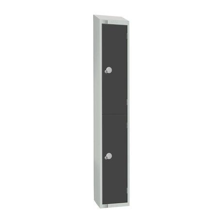 Elite Double Door Padlock Locker Graphite Grey with Sloping Top - GR678-PS Steel Lockers 300mm Deep Elite Lockers   