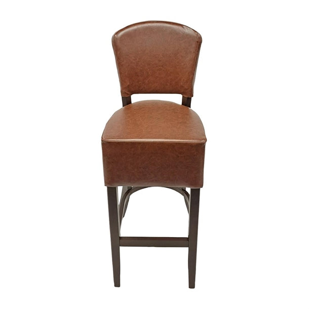 Hanoi Bar Chair in Dark Walnut with Bison Espresso Vinyl - HP775 All Stools Everyday   