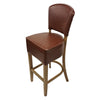 Hanoi Bar Chair In Weathered Oak with Bison Espresso Vinyl Seatpad - HP782 All Stools Everyday   